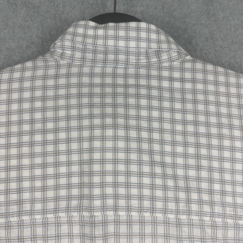John W Nordstrom Shirt Men LL Oxford L/S Button Up White Check Pocket Italy - Picture 8 of 8