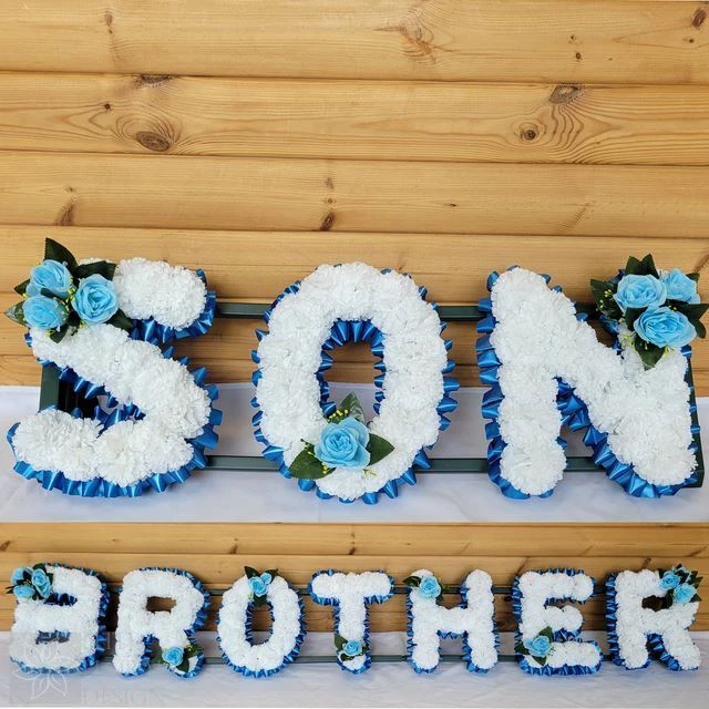 ELITE FLORAL DESIGN Funeral Flowers SON BROTHER Artificial Tribute Wreath Silk Memorial Package