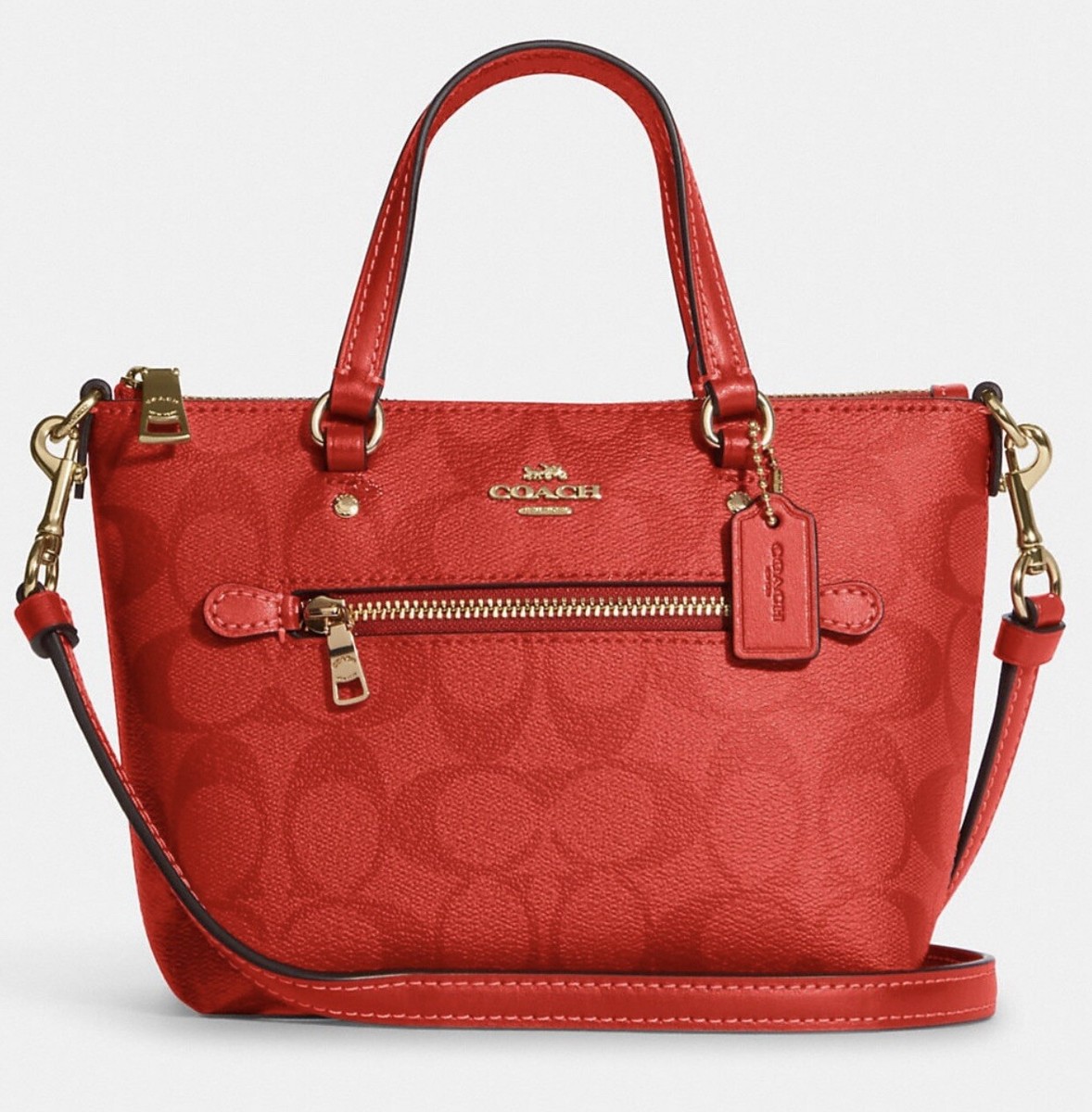 NWT Coach Mini Gallery Satchel Crossbody In Signature Canvas