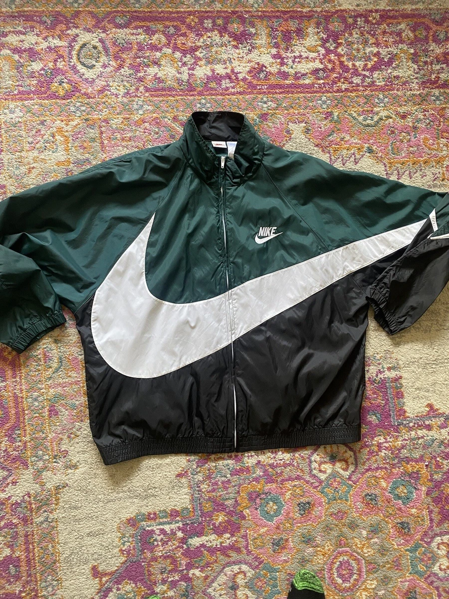 Vintage Nike Big Swoosh Windbreaker Jacket Size XL Mint Green