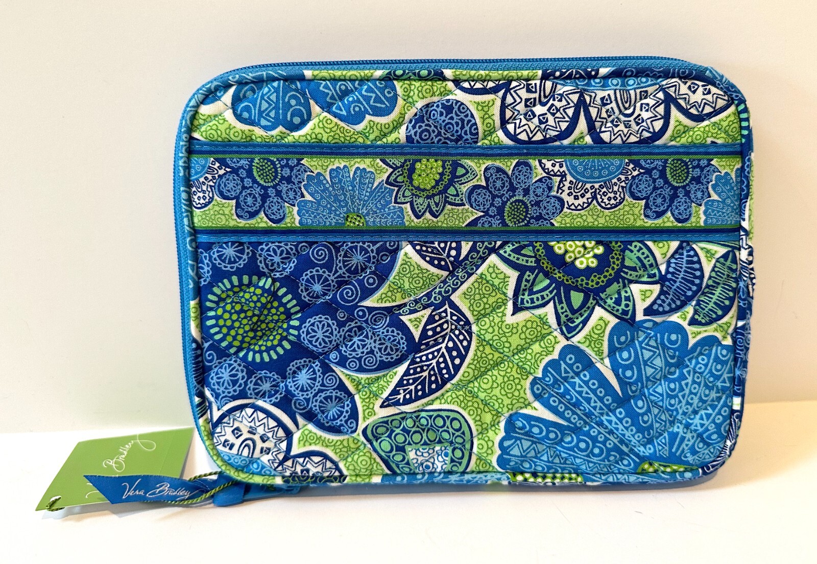 NWT VERA BRADLEY E-READER SLEEVE TECH TABLET CASE COVER DOODLE DAISY BLUE iPAD-image