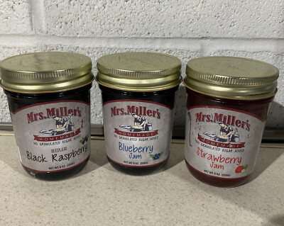 Mrs. Miller's Homemade Jam No Granulated Sugar Added 3 Pack Variety