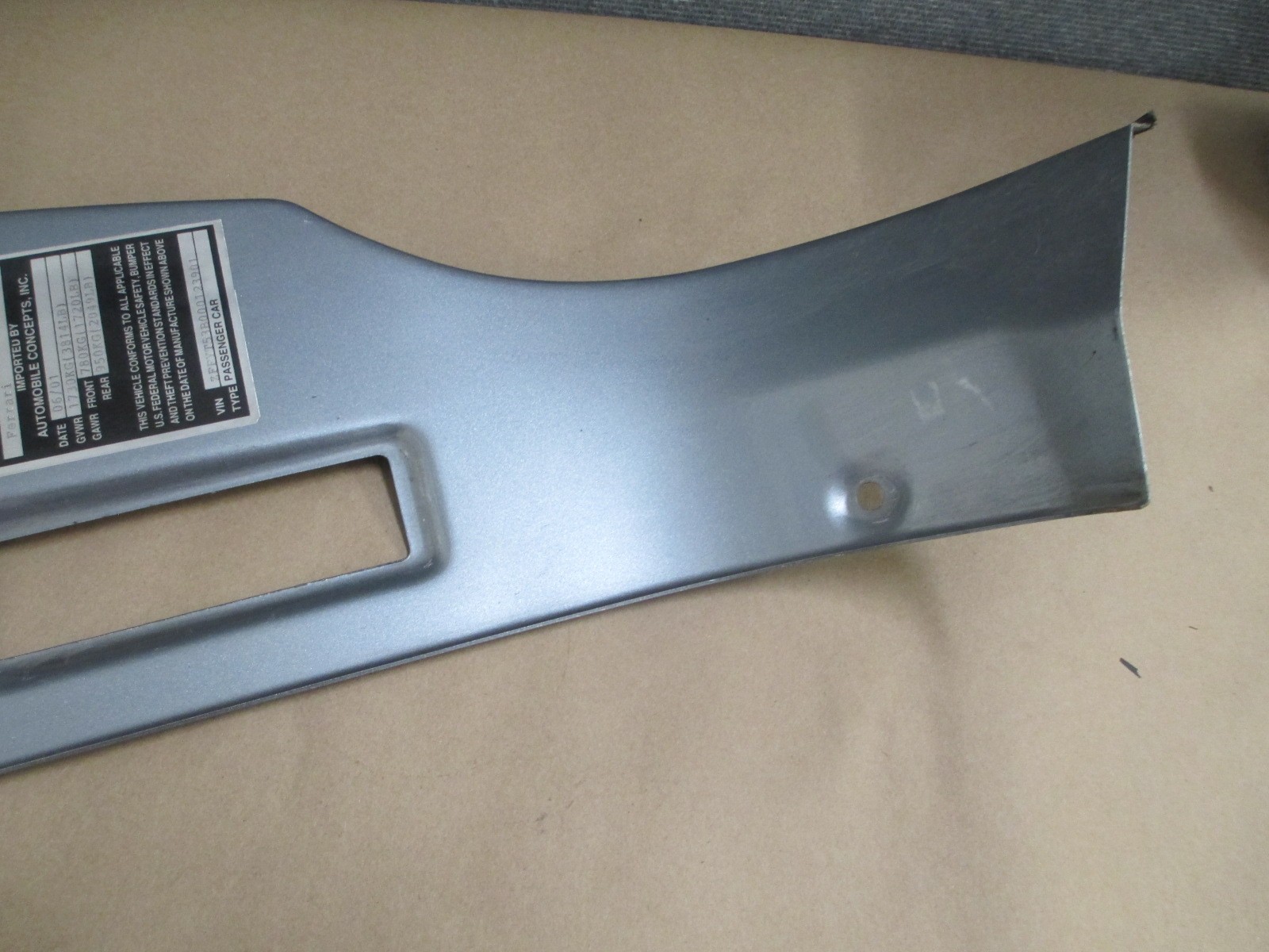 Ferrari 360 LH Door Shut Inner Panel,(Silver) # 64858900 / 64858911