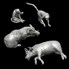 1/35 Animals Set four Resin Model figure Unassembled and unpainted kit