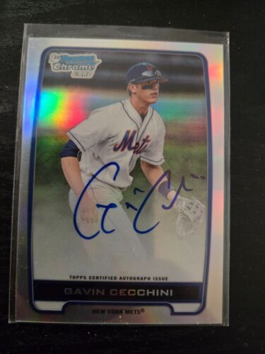 2012 Bowman Chrome BCA-GC Gavin Cecchini 1st Refractor Auto New York Mets