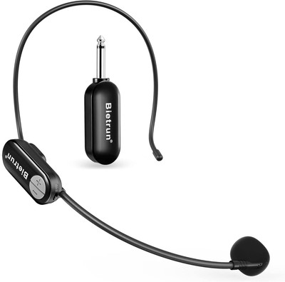 Wireless Microphone Headset with 1 4''Plug 165ft Range UHF Wireless Headset Mic 