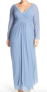 marina embellished v neck gown