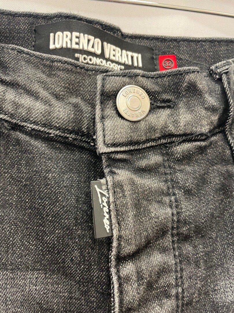 BNWT Lorenzo Veratti Mens Jeans W32 32L Iconology Distressed Biker CG