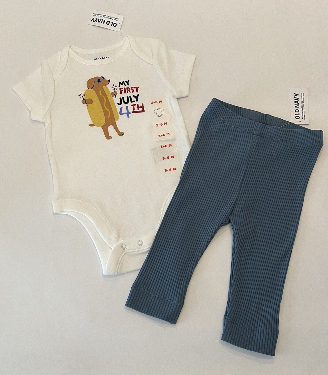 Old Navy Baby Clothes 3-6 Months Pants Bodysuit PC Set 4th Of