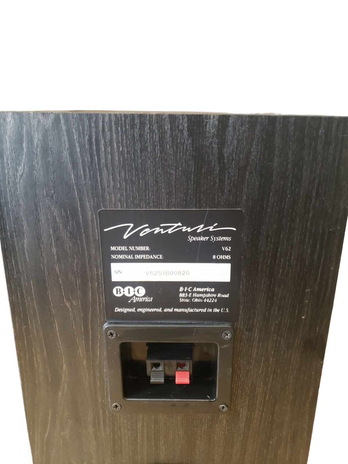 Vintage Pair of BIC America Venturi V62 Bookshelf Speakers Made in the USA