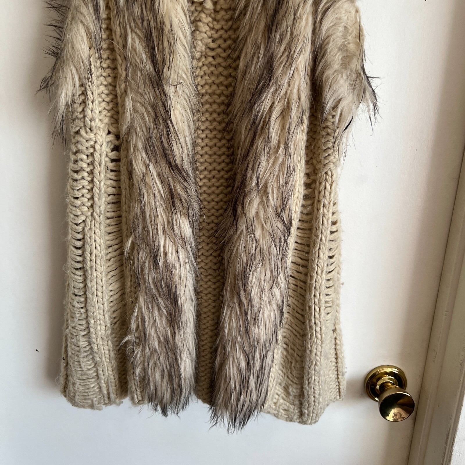 Jessica Simpson Faux Fur Vest Small Tan 