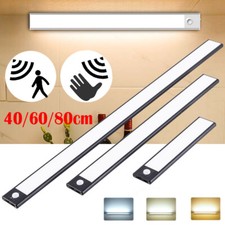 Wireless LED PIR Motion Sensor USB Rechargeable Light Strip Cabinet Lamps Closet