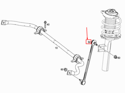 MERCEDES B-class W247 A-class W177 Driver Front Roll Bar Linkage  