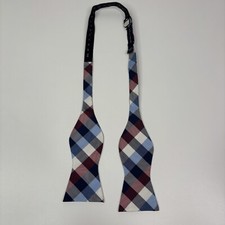 Tommy Hilfiger Bow Tie Men's Multicolor Tartan Check Silk Self-tie Adjustable