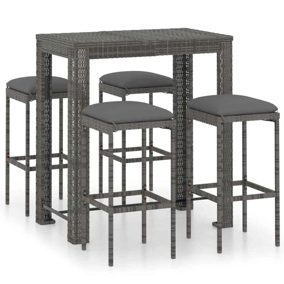 Polyrattan Gartenbar Set Rattan Barset Bar Hocker Barhocker Tisch Sitzgruppe - Bild 2 von 4