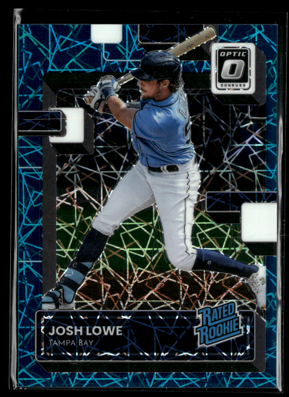 2022 Panini Donruss Optic Josh Lowe Teal Velocity Prizm RC #55/35
