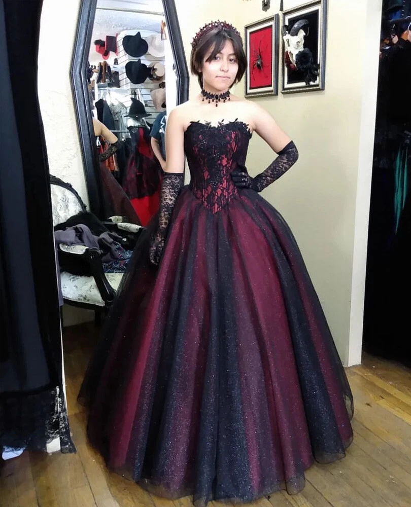 Gothic Black Long Wedding Dress 2021 | Red Long Gothic Wedding Dress - 2023  Sexy - Aliexpress