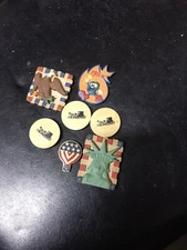 America Lot Of 7 Refrigerator Magnets