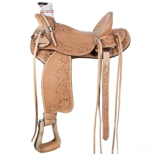 Leather Wade Tree A Fork Western Roping Ranch Horse Saddle Tack Set 10"-18" Seat