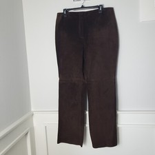 New Apostrophe Genuine Leather Pants Brown Suede Lined Stright Leg 16