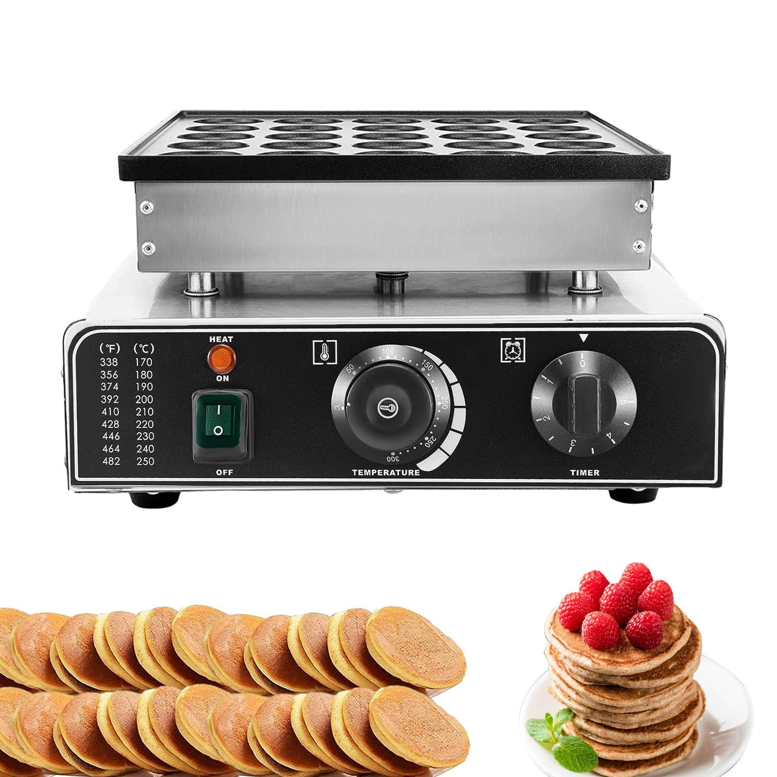 Mini 25-Grid Electric Waffle Maker with Timer for Pancakes & Muffins-image