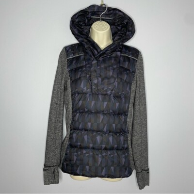 Lululemon Fluff Off Pullover Puffer Jacket  Stained Glass Love Nightfall Black 6