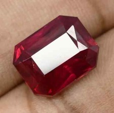 8 To 10 Ct Natural The Red RUBY CERTIFIED Loose Gemstone EMERALD SHAPE