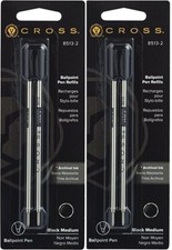 Cross Genuine Ballpoint Pen Refills, 8513-2, Black Medium, 2 Packs, 4 Refills