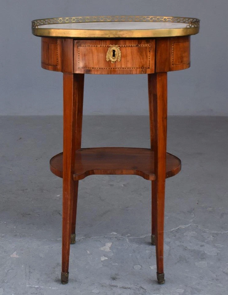 Table de chevet rognon Louis XVI estampillée J.B Vassous (1739-1807) - Photo 2/4