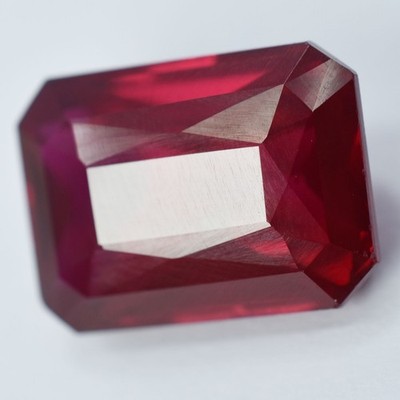 NATURAL Red RUBY 14.10 Ct CERTIFIED Loose Gemstone Emerald Cut Earing Size