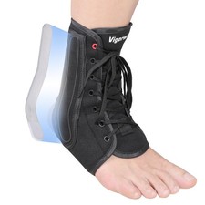 Ankle Brace For Sprained Ankle LaceUp Stabilizer Support Black MSize