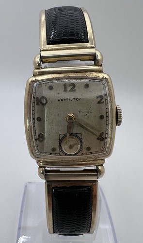 Vintage 1940’s Hamilton 14k Gold Filled Men’s Tank Watch 19Jewels Runs Good - Picture 3 of 13