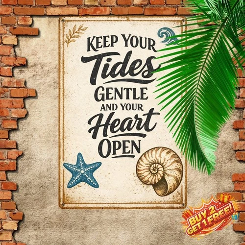 Starfish Ocean Sea Nautical Stars Vintage Tin Metal Sign Home Decor 8x12