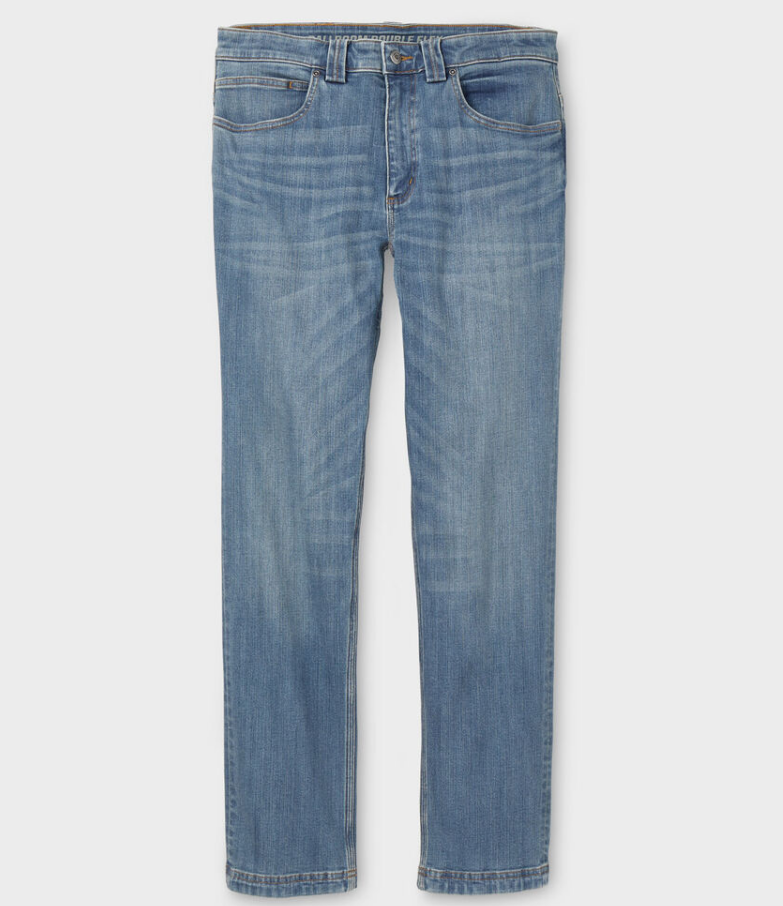 Du.luth Men's Ballroom Double Flex Relaxed Fit Jeans Washed Light Denim NWT