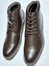 London Fog Collection Black Lace Up Comfort Chukka Boots With Memory Foam Sz 13M