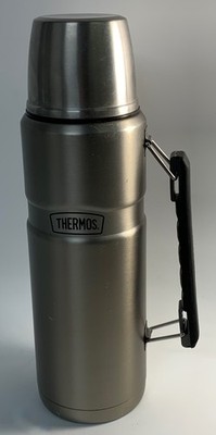 THERMOS Stainless King Vacuum-Insulated Bev Bottle, 40 Oz, Stainless Steel