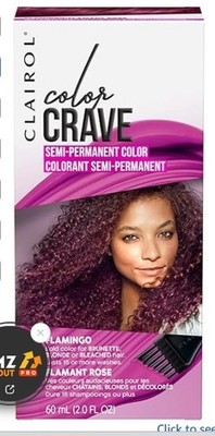 Clairol Color Crave Semi-Permanent Hair Dye, Flamingo/Flamant Rose