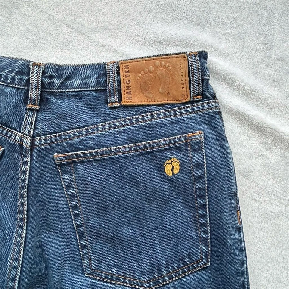 Pantalones de mezclilla para hombre Hang Ten calce relajado azul talla 32x32 cremallera mosca 5 bolsillos Foto 3 de 4