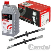 2Xbrembo Bremsschlauch HA+1L Brembo Dot 4 Passend FüR Audi A6 C6 80 B2 100 C3