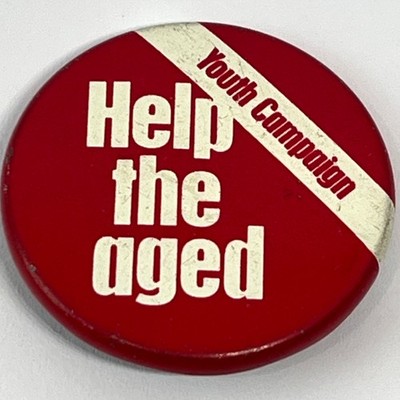 Vintage Help The Aged Youth Campaign Anstecknadel Abzeichen Button Charity Sammlerstück