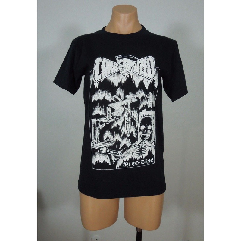 CARBONIZED Au-To-Dafe M MEDIUM T-Shirt Black Mens Band Logo