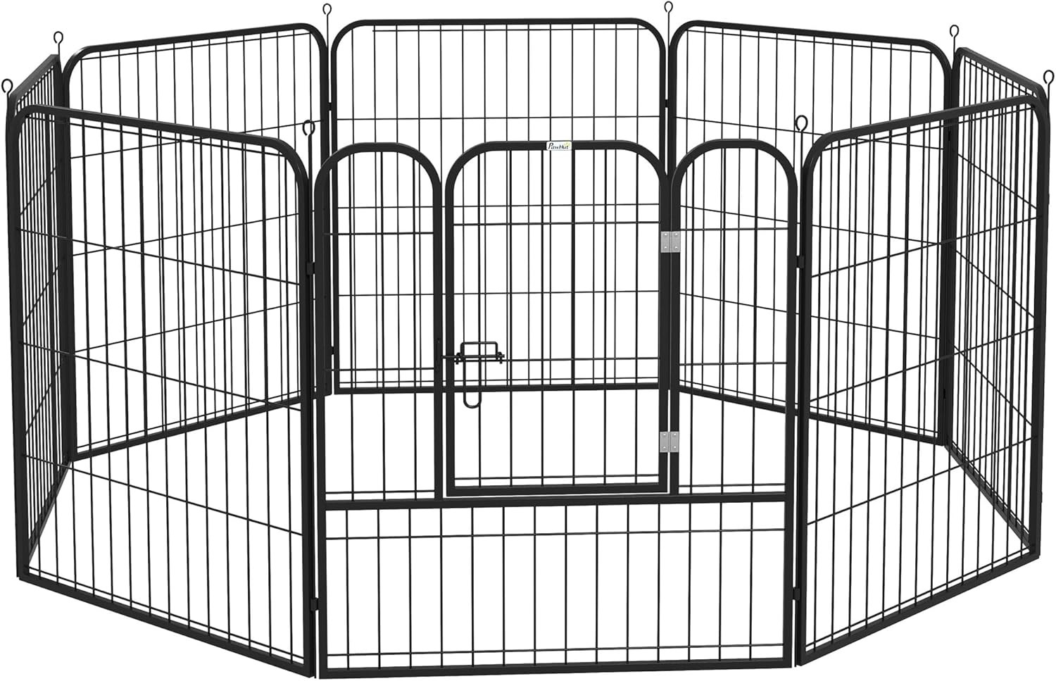 Box Modulare per Cani 80x80cm in Acciaio - Recinto 8 Pannelli Nero