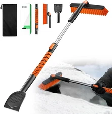 Zanch 2025 Upgrade Extendable 3-in-1 Car Snow Brush and Ice L - 45inch 