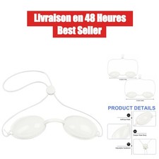 LOPHE Lunettes de Protection UV pour Solarium et Luminothérapie - Blanc