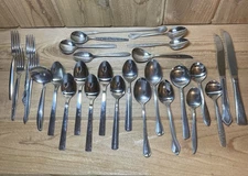 Mixed Lot of 28 Pieces Silverware Flatware Forks Spoons Mixed Sizes & Brands