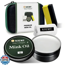 GQQCWVW KIEMT Mink Oil for Leather Boots, Leather Cleaner and Conditioner wit