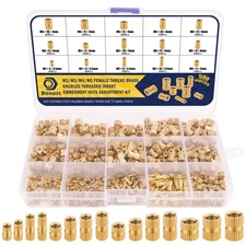 500pcs Threaded Inserts Kit M2 M3 M4 M5 Female Thread Heat Set Insert Brass Knur