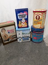 Vtg Food Tin Canister Lot Hungry Jack Planter...