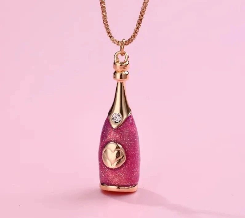 Collar Kate Spade Rosa Botella de Champán o Vino (Envío Combinado Aquí) Foto 4 de 4