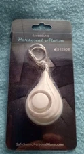 White Safe Sound Personal Alarm on Key Chain New